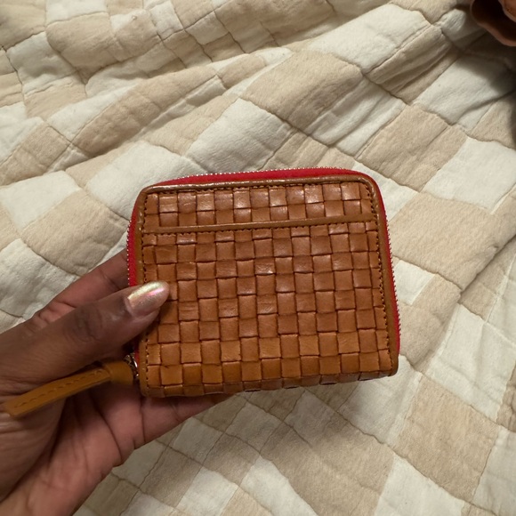 Clare V Natural Woven Checker Zip Wallet - Picture 1 of 4